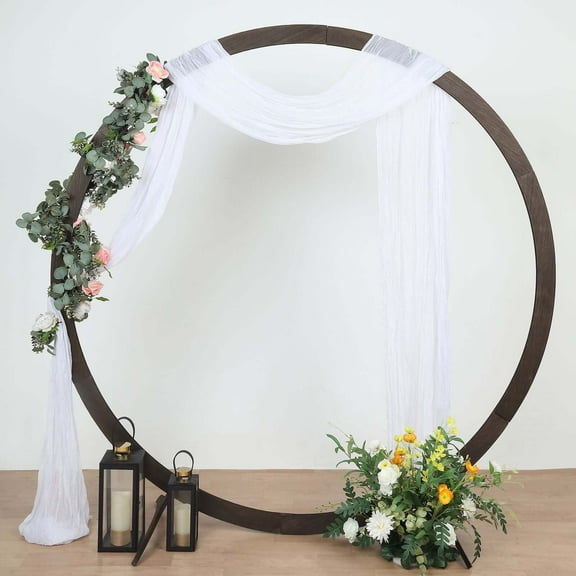 Efavormart 20ft Gauze Cheesecloth White Wedding Arch Drapery Fabric, Window Scarf Valance, Boho Arbor Decor Curtain Panel