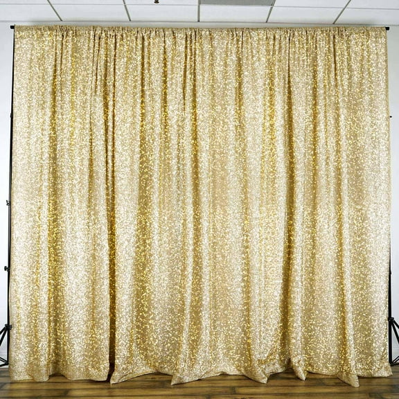 Efavormart 20ftx10ft Champagne Metallic Shimmer Tinsel Photography Backdrop Curtain