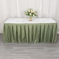 thumbnail image 1 of Efavormart 21ft Eucalyptus Sage Green Pleated Polyester Table Skirt, Banquet Folding Table Skirt, 1 of 11