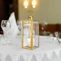 Efavormart 22" Gold Stainless Steel Lantern Candle Holder Tabletop Centerpiece