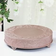 thumbnail image 1 of Efavormart 22 inch Round ROSE GOLD Embossed Metal Cake Plateau Stand Riser Wedding Dessert Display Plate, 1 of 11