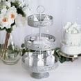 thumbnail image 1 of Efavormart 23" Tall SILVER 3-Tier Metal Reversible Dessert Cupcake Stand For Wedding Decoration Event, 1 of 5