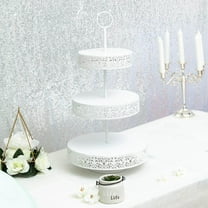Efavormart 23" Tall WHITE 3-Tier Metal Reversible Dessert Cupcake Stand For Wedding Decoration Event