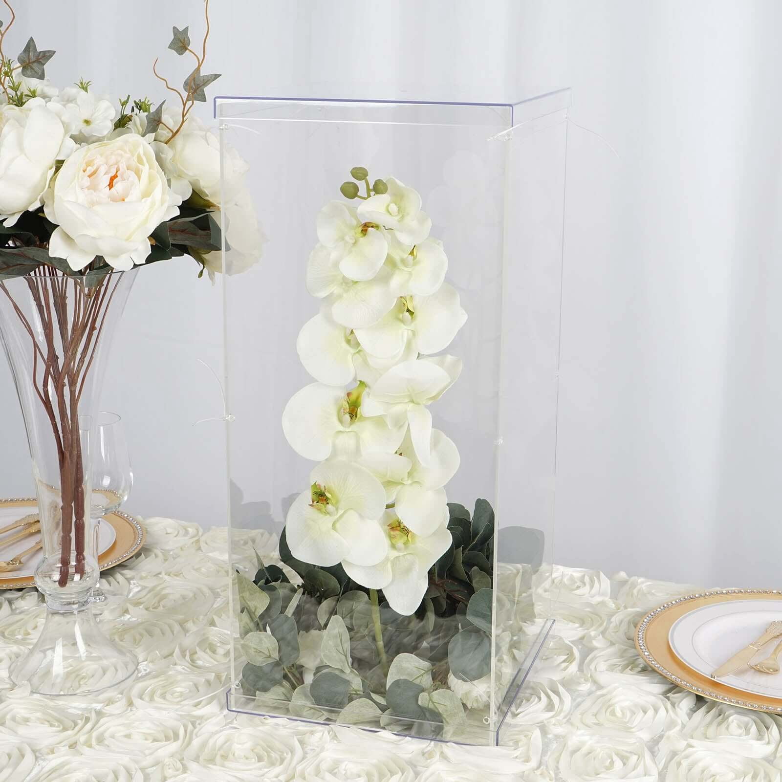 Efavormart 16" Acrylic Display Box - Clear Wedding Decor With Interchangeable Lid & Base For Centerpieces