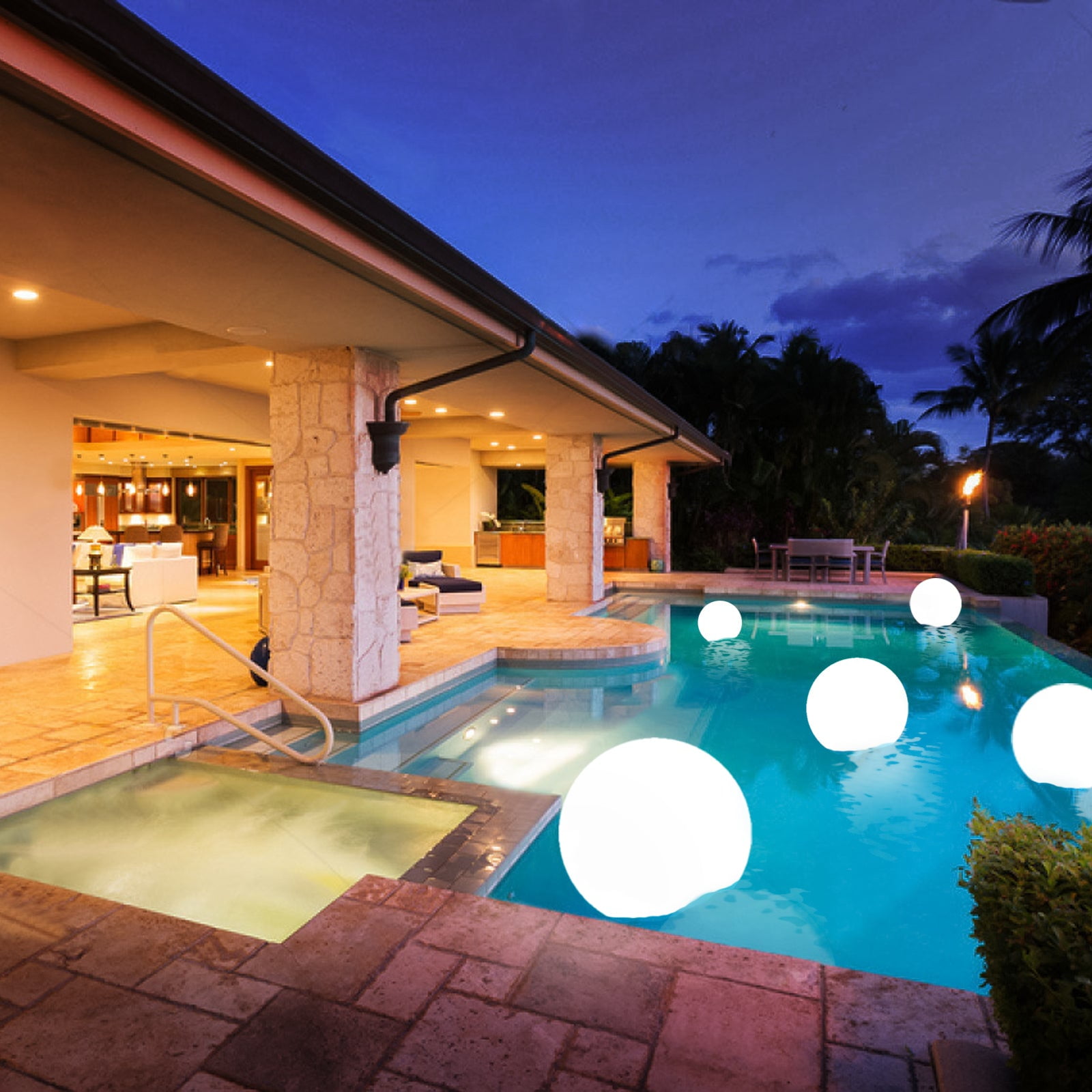 Efavormart 24" Cordless RGB Floating Pool Lights with Remote