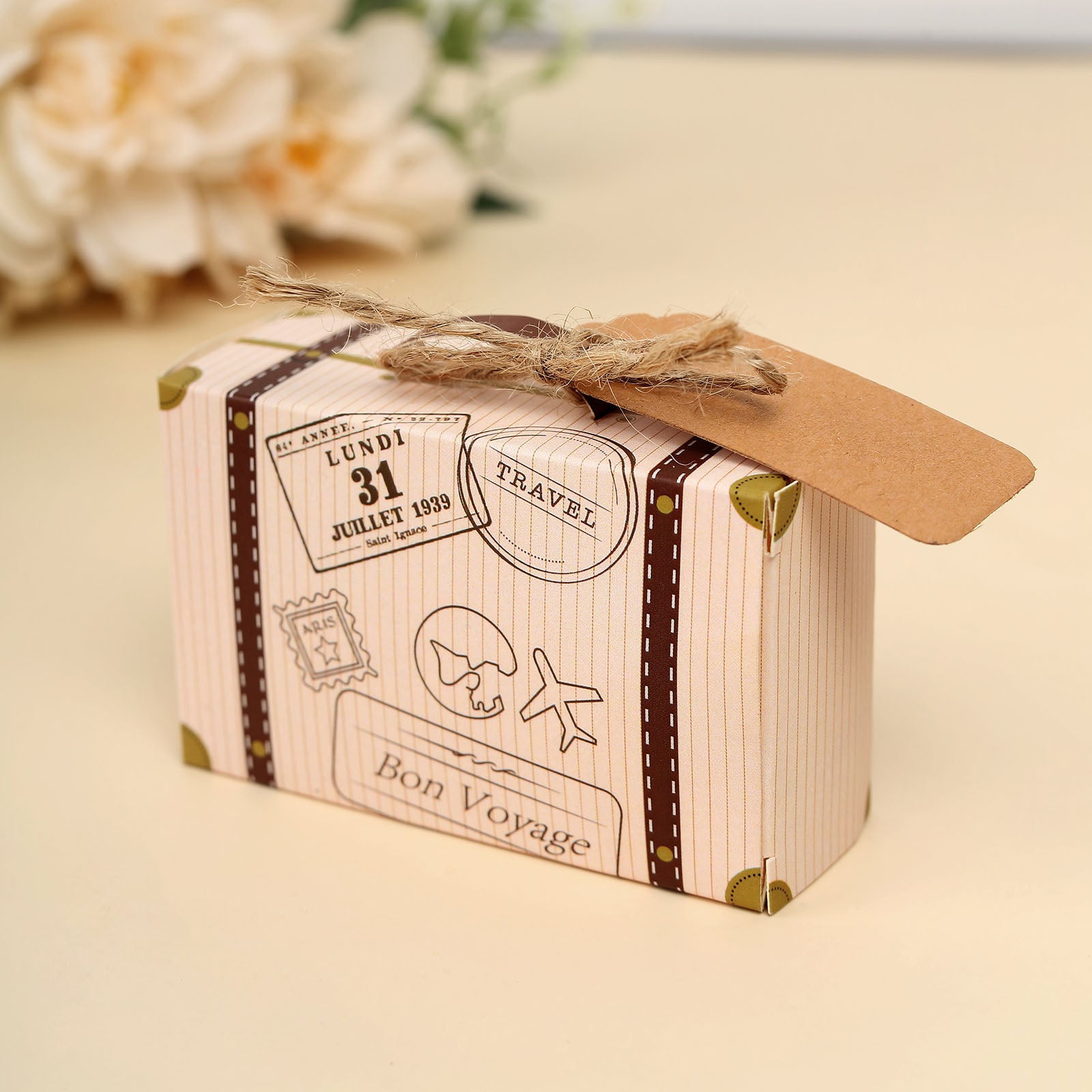 6pcs Suitcase Candy Boxes for Party Favor Small Tin Boxes with