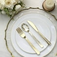 thumbnail image 1 of Efavormart 24 PCS Metallic Gold Hammered Disposable Plastic Cutlery Set for Wedding Party Banquet Events Candy Buffet, 1 of 10