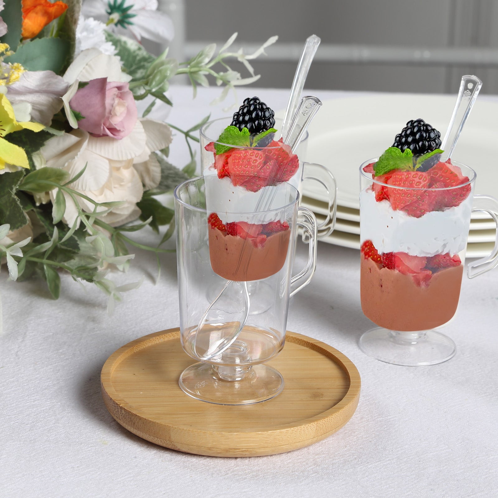 Efavormart 24 Pack 2oz Clear Plastic Mini Coffee Tea Espresso Cups