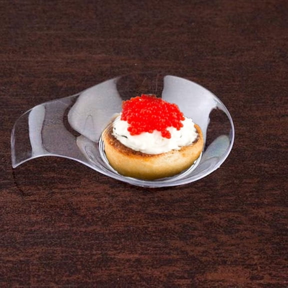 Efavormart 24 Pack - 3" Clear Round Disposable Plastic Dessert Plates with Handle for Weddings, Birthday, Parties, Banquets, Baby Showers, Bridal Showers, Buffets, Picnic, Outdoor Events