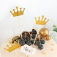thumbnail image 1 of Efavormart 24 Pack | 5" Gold Glitter Royal Crown Cupcake Topper Picks, Party Cake Toppers, 1 of 11