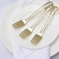 thumbnail image 1 of Efavormart 24 Pack | 7" Gold Modern Hollow Handle Design Plastic Forks, Disposable Utensils, 1 of 10