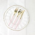 thumbnail image 1 of Efavormart 24 Pack | 8" Blush / Rose Gold Glittered Disposable Cutlery Set, Plastic Silverware for Wedding Catered Events Banquet, 1 of 11