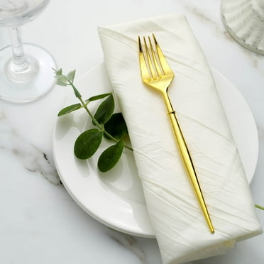 Efavormart 24 Pack | 8" Gold Heavy Duty Plastic Forks, Disposable Premium Plastic Silverware