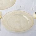 thumbnail image 1 of Efavormart 24 Pack - 9" Gold Glitter Plastic Disposable Dinner Plates Round With Shiny Gold Rim, 1 of 9