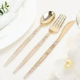thumbnail image 1 of Efavormart 24 Pack | 9" Gold Modern Flatware Set, Heavy Duty Plastic Silverware, Glitter Handle Disposable Cutlery, 1 of 11