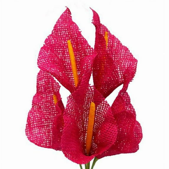 Efavormart 25 Burlap Large Calla Lily Flowers for DIY Wedding Bouquets Centerpieces Party Home Decorations Wholesale - Fuchsia