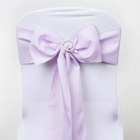Efavormart 25 PCS LAVENDER Polyester Chair Sashes Tie Bows for Wedding Events Decor Chair Bow Sash Party Decor Supplies - 6x108"
