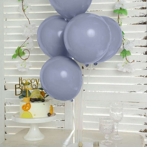 Efavormart 25 Pack | 10" Blue/Gray Double Stuffed Prepacked Latex Balloons