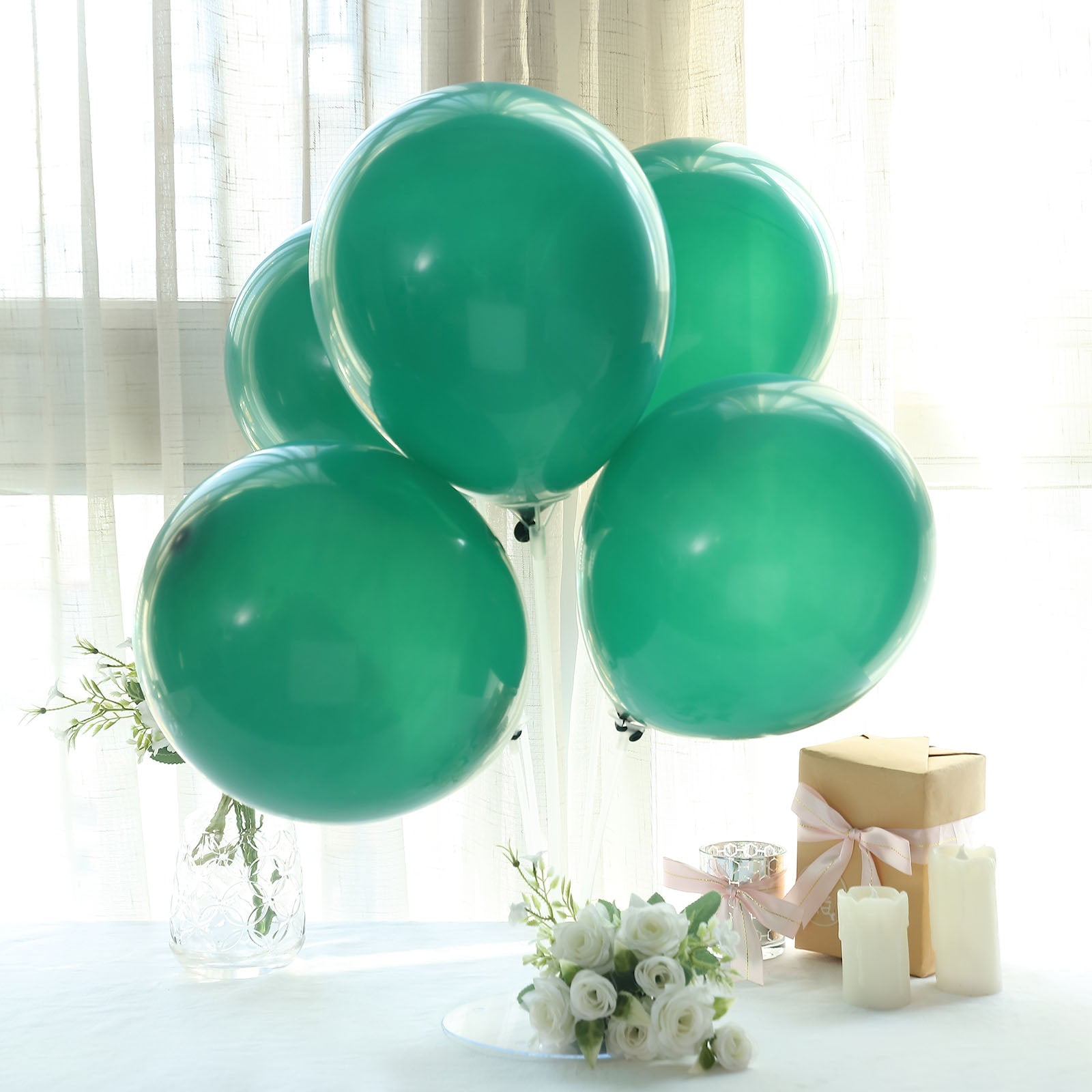 Efavormart 25 Pack | 12" Matte Pastel Hunter Emerald Green Helium/Air Latex Party Balloons For ...