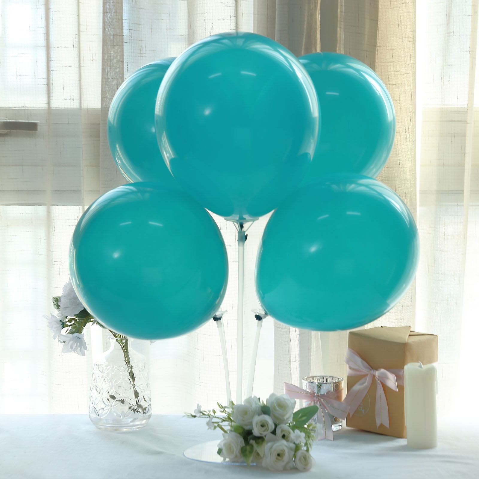 Efavormart 25 Pack | 12" Matte Pastel Peacock Teal Helium/Air Latex Party Balloons For Wedding ...