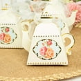 thumbnail image 1 of Efavormart 25 Pack | 4" Mini Teapot Favor Boxes Light Ivory Tea Time Gift Box with Ribbon, 1 of 5