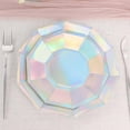 thumbnail image 1 of Efavormart 25 Pack | 7.5" Iridescent Decagonal Premium Dinner Paper Plates - 300 GSM for Wedding Receptions, Banquets, Catered Events, 1 of 11