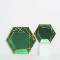thumbnail image 1 of Efavormart 25 Pack | 7" Hunter Emerald Green/Gold Hexagon Dessert Paper Plates, Appetizer Plates, Disposable Party Plates, 1 of 11