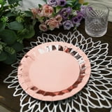 Efavormart 25 Pack | 9" Geometric Metallic Rose Gold Foil Dinner Paper ...