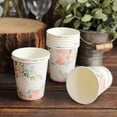 Efavormart 25 Pack | 9oz Peony Flower Gold Foil Elegant Wedding Shower Paper Cups, Disposable ...