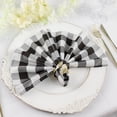 thumbnail image 1 of Efavormart 25 Pack | Black/White Buffalo Plaid Cloth Dinner Napkins, Gingham Style | 15"x15", 1 of 10