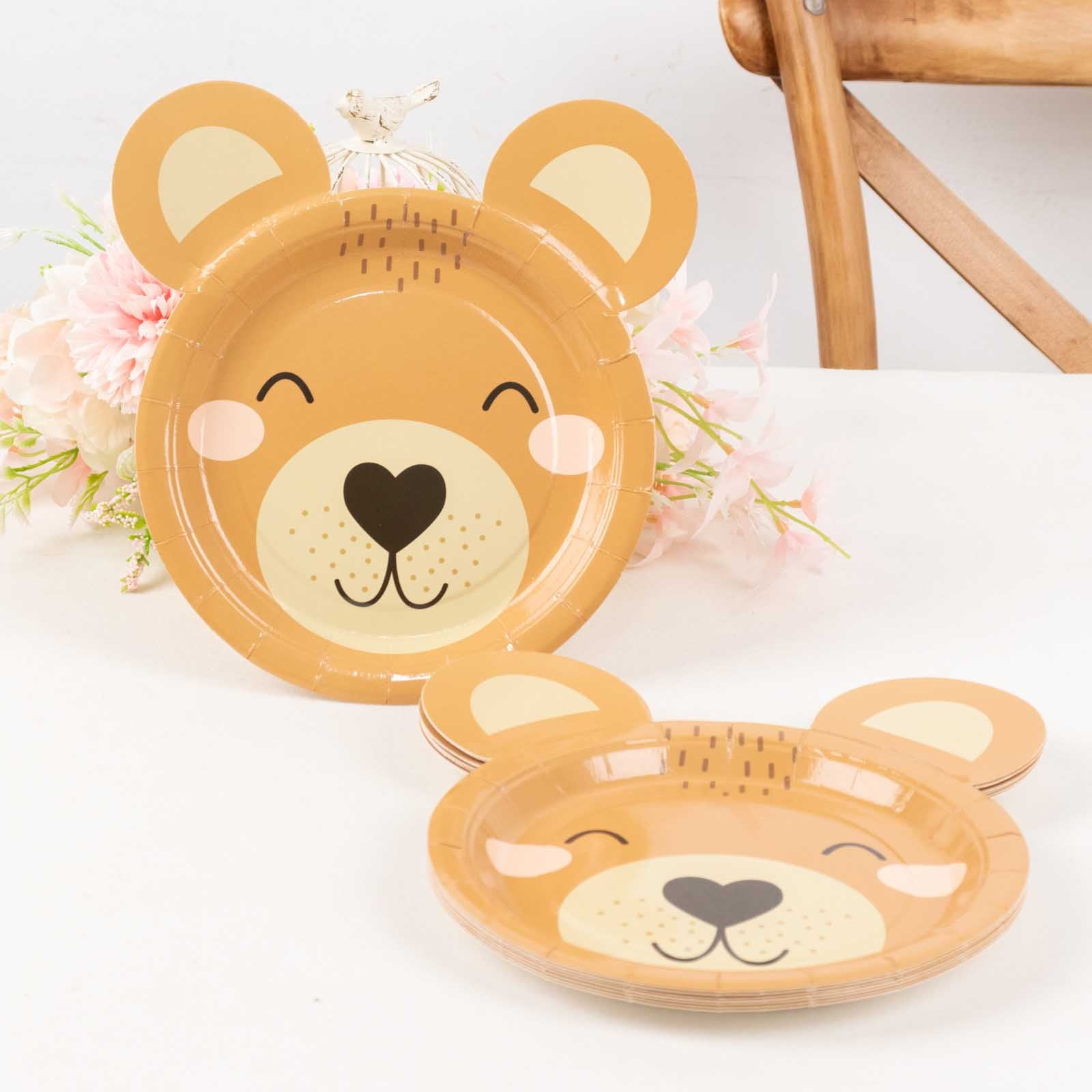 Efavormart 25 Pack Brown Teddy Bear Dessert Appetizer Paper Plates, 7 ...