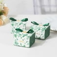 thumbnail image 1 of Efavormart 25 Pack Green Monstera Leaf Print Party Favor Gift Boxes with Satin Ribbon Bow, Thank You Cardstock Paper Candy Boxes - 2.5"x2.5"x2", 1 of 5