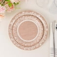 thumbnail image 1 of Efavormart 25 Pack Natural Burlap Print Paper Appetizer Dessert Plates with Floral Lace Rim, Round Rustic Disposable Salad Plates - 7", 1 of 10