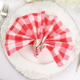 thumbnail image 1 of Efavormart 25 Pack | Red/White Buffalo Plaid Cloth Dinner Napkins, Gingham Style | 15"x15", 1 of 10