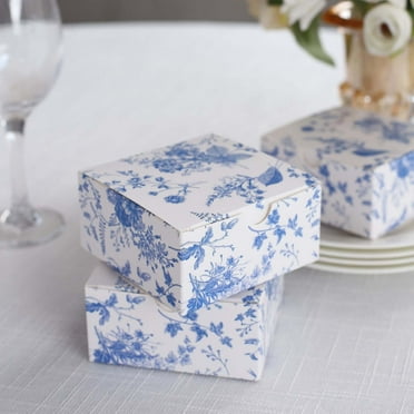 Efavormart 25 Pack White Blue Mini Teapot Gift Boxes with Chinoiserie ...