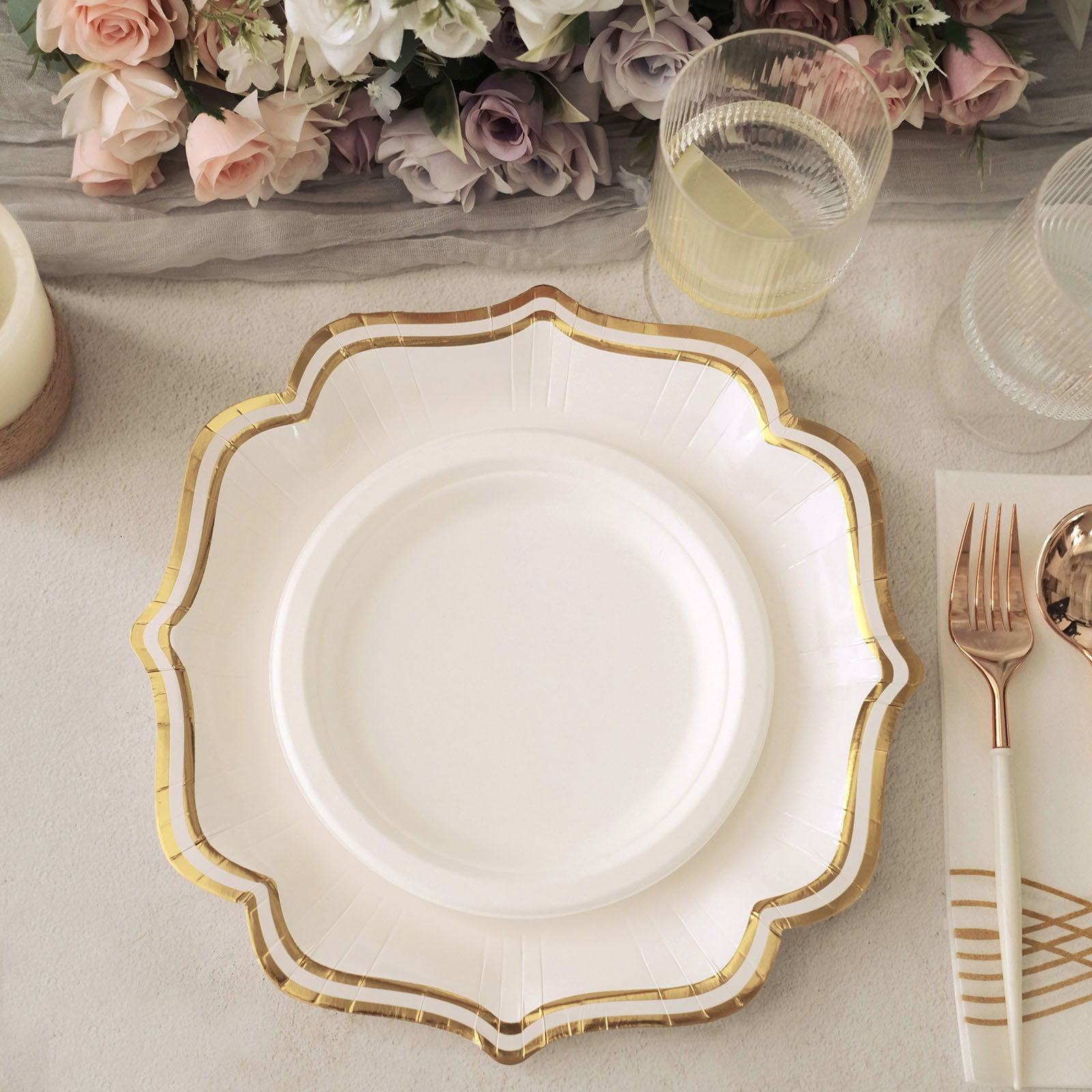 Paper Plates, White Disposable Paper Plates Bulk, Golden Round Soak Proof Paper  Plates, Cut-proof Paper Dinner Plates For Party Wedding And Everyday Use -  Temu United Arab Emirates