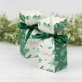 Efavormart 25 Pack White Green Leaf Print Satin Ribbon Party Favor ...