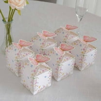Efavormart 25 Pack White Blue Chinoiserie Floral Print Paper Gift Boxes ...