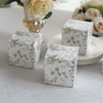 thumbnail image 1 of Efavormart 25 Pack White Sage Green Floral Print Paper Cube Gift Boxes With Lids, Cardstock Party Shower Candy Favor Boxes 3"x3"x3", 1 of 6