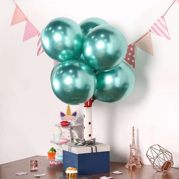 Efavormart 25PCS 12" Green Chrome Metallic Latex Helium Balloon For Wedding Party Decorations
