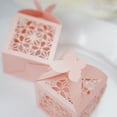 thumbnail image 1 of Efavormart 25Pcs Blush/Rose Gold Butterfly Top Laser Cut Lace Print Favor Gift Candy Boxes, 1 of 11