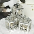 thumbnail image 1 of Efavormart 25Pcs Silver Butterfly Top Laser Cut Lace Print Favor Gift Candy Boxes, 1 of 5