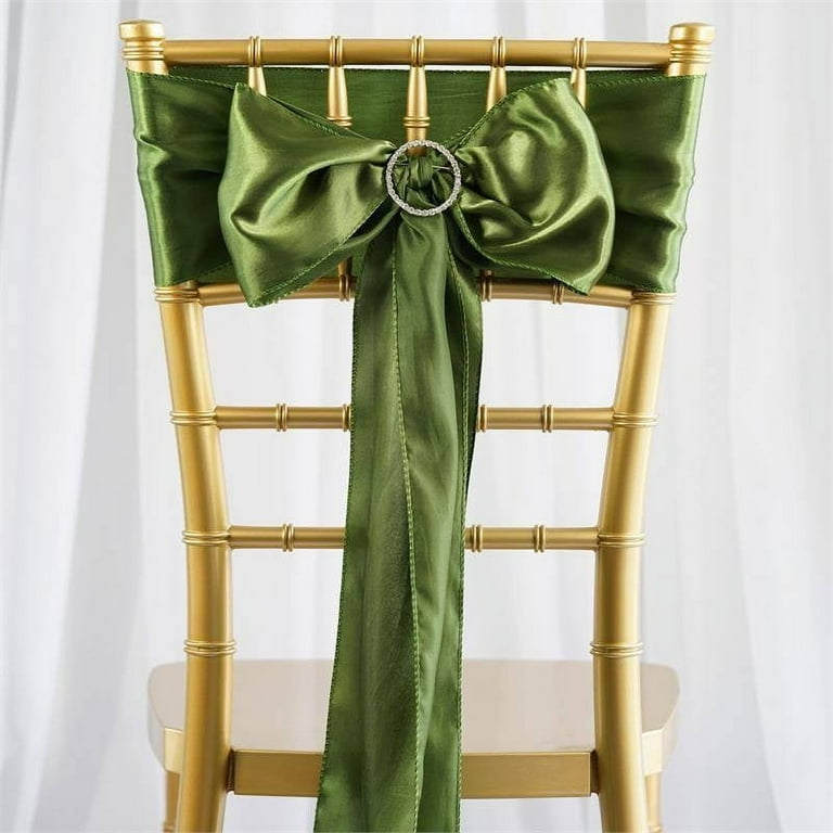 Efavormart 25pcs Moss Willow SATIN Chair Sashes Tie Bows for Wedding Events Decor Chair Bow Sash Party Decoration Supplies 6 x106