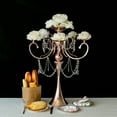 thumbnail image 1 of Efavormart 27.5" Tall Rose Gold Metal Candelabra Chandelier Votive Candle Holder Wedding Centerpiece - With Acrylic Chains, 1 of 9