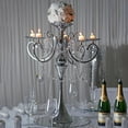 thumbnail image 1 of Efavormart 27.5" Tall Silver Metal Candelabra Chandelier Votive Candle Holder Wedding Centerpiece - With Acrylic Chains, 1 of 7