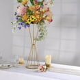 Efavormart 27" Dual Cone Reversible Gold Metal Geometric Flower Stand, Wedding Vase Pedestal ...