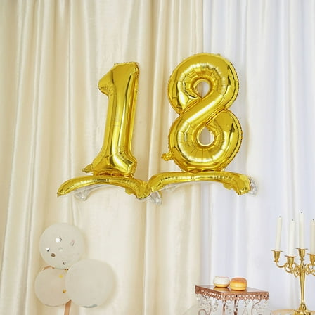Efavormart 27" Shiny Gold Self Standing Letters / Number Balloons, Helium Foil Mylar Balloons For Wedding Decoration - 6