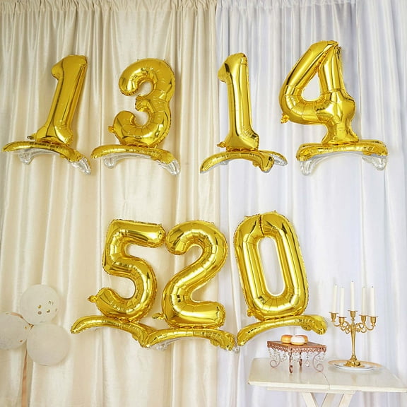 Efavormart 27" Shiny Gold Self Standing Letters / Number Balloons, Helium Foil Mylar Balloons For Wedding Decoration - 7