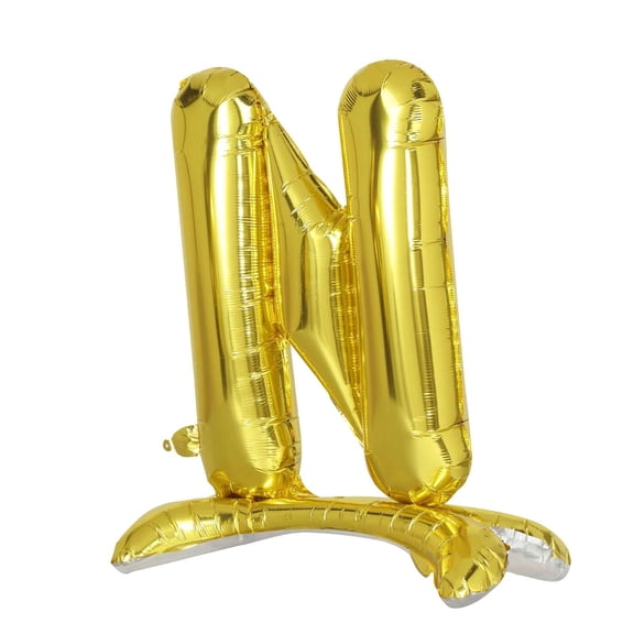 Efavormart 27" Shiny Gold Self Standing Letters / Number Balloons, Helium Foil Mylar Balloons For Wedding Decoration - N