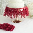 thumbnail image 1 of Efavormart 2PCS 39" Burgundy Real Turkey Feather Trims With Satin Ribbon Tape For Wedding Decoration, 1 of 8